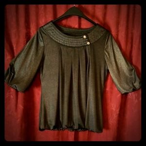 Lucca shiny black/silver top